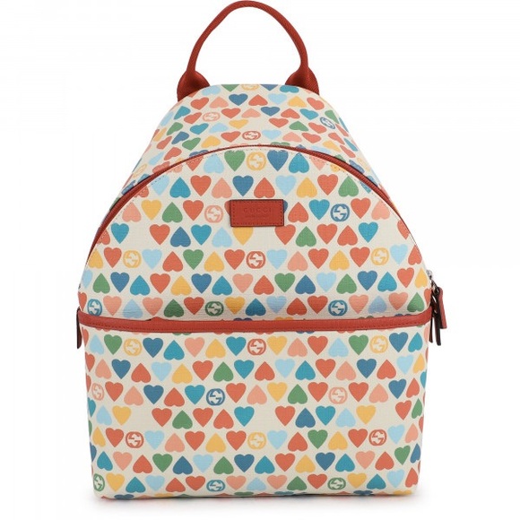 Gucci Multicolored Heart Coated Canvas Kids backpack - Picture 1 of 5
